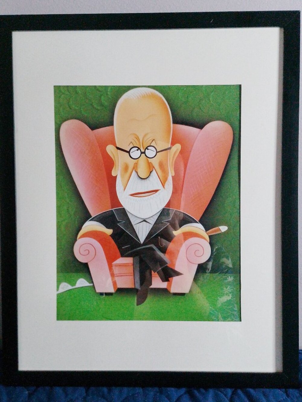 14"X12" CARICATURE OF SIGMUND FREUD BY RISKO